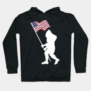 BIgfoot American Flag Funny Sasquatch USA Hoodie